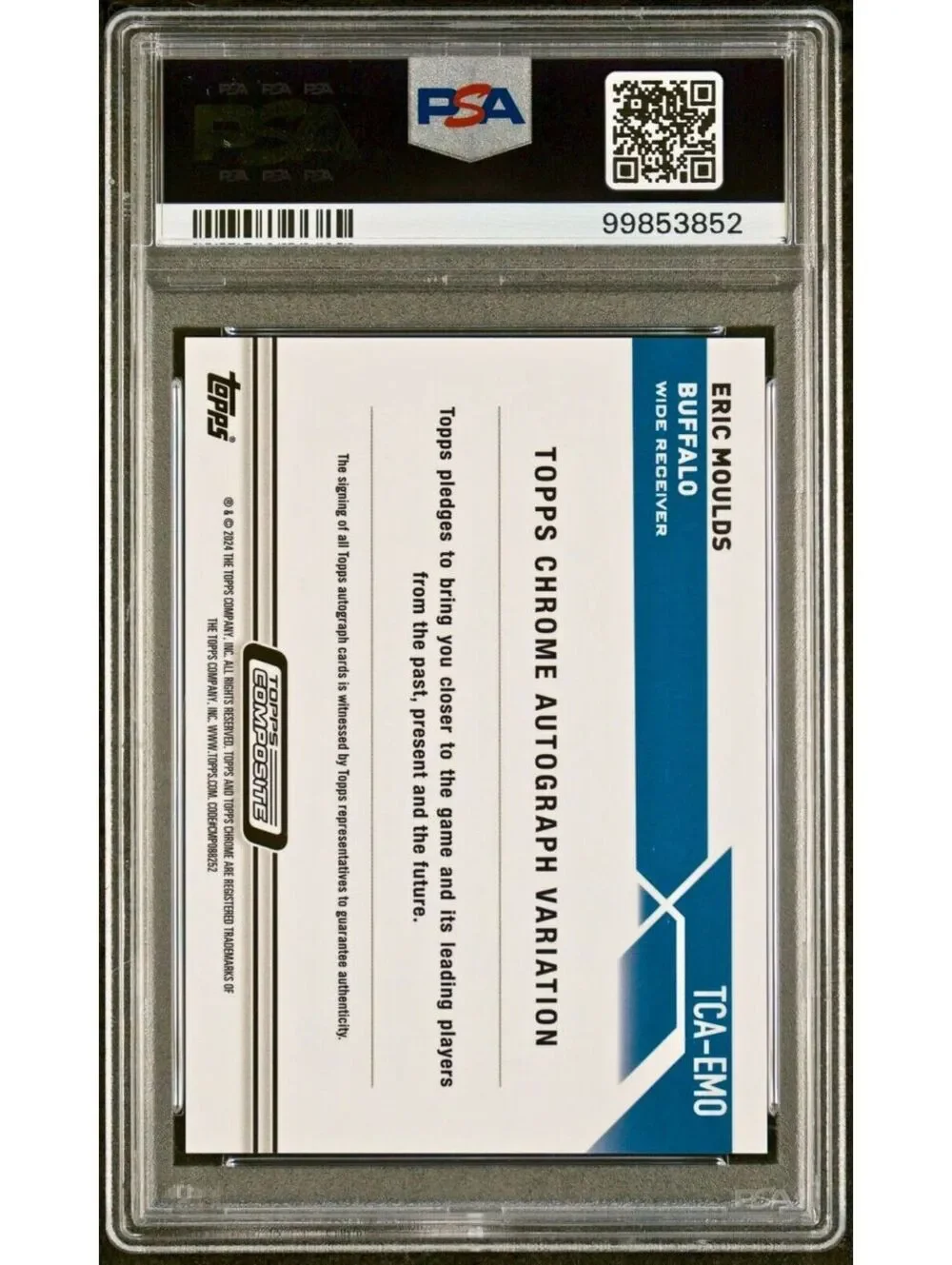 Eric Moulds 2023 Topps Chrome NFL #TCA-EMO PSA 10 Auto 10